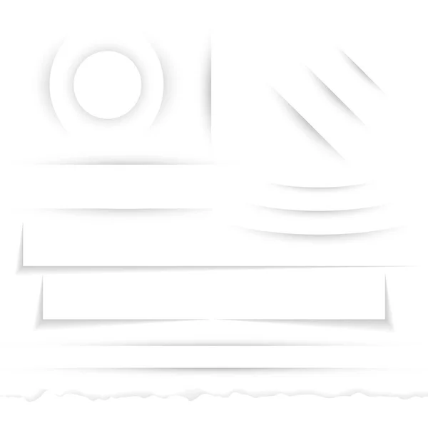 Transparente realistische Papierschatteneffekte eingestellt. Web-Banner. Schatten für Werbung und Werbebotschaft isoliert auf transparentem Hintergrund — Stockvektor
