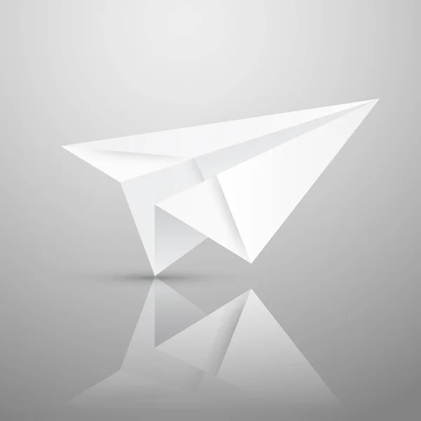 Απεικόνιση του αεροπλάνο χαρτί origami κόκκινο σε λευκό φόντο — Διανυσματικό Αρχείο