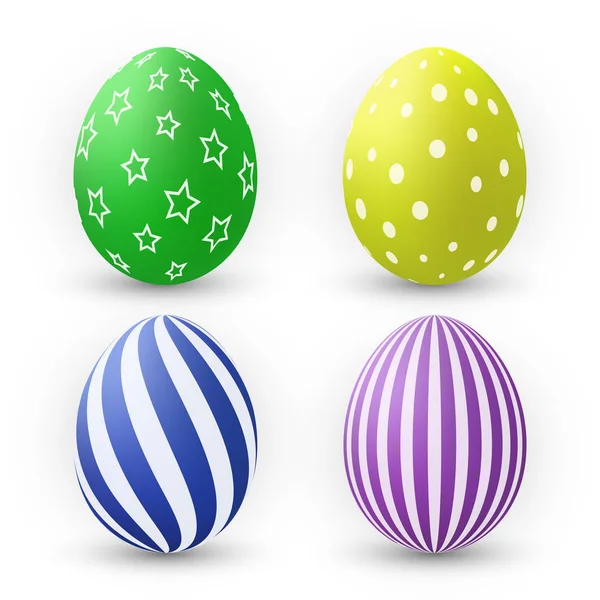 Coleção de ovos de cor com malha de gradiente, modelo de design, ilustração vetorial — Vetor de Stock