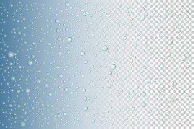 Vektör su cam üzerine bırakır. Saydam arka plan üzerinde yağmur damlaları