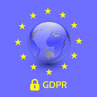 AB genel veri koruma Yönetmeliği. AB gdpr vektör çizim