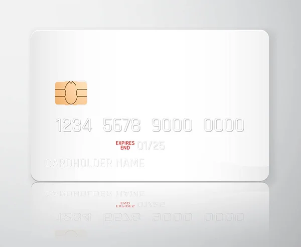 クレジット カードのモックアップ。現実的な詳細なクレジット カードは、抽象的なデザインの背景を設定します。フロントのテンプレートです。お金、支払いのシンボル。ベクトル図 Eps10 — ストックベクタ