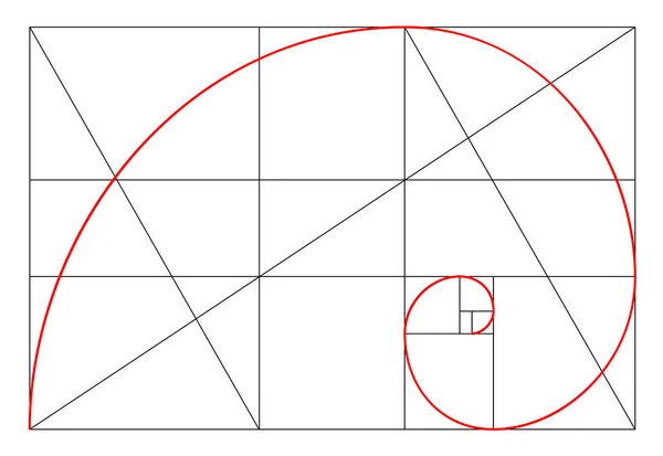 Minimalist tarz tasarımı. Altın oran. Geometrik şekiller. Altın oranda daireler. Fütürist tasarım. Logo. Vektör simgesi. Soyut vektör arkaplanı — Stok Vektör