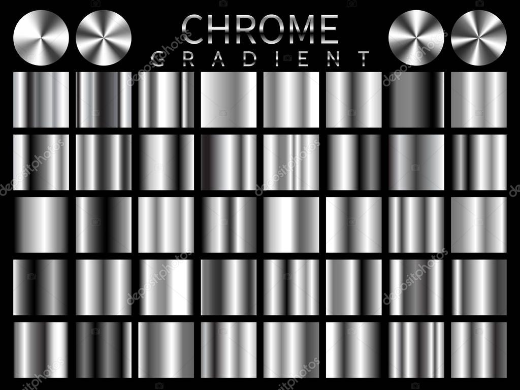 Chrome background texture vector icon seamless pattern. Light, realistic, elegant, shiny, metallic and chrome gradient illustration. Mesh vector. Design for frame, ribbon, coin, abstract