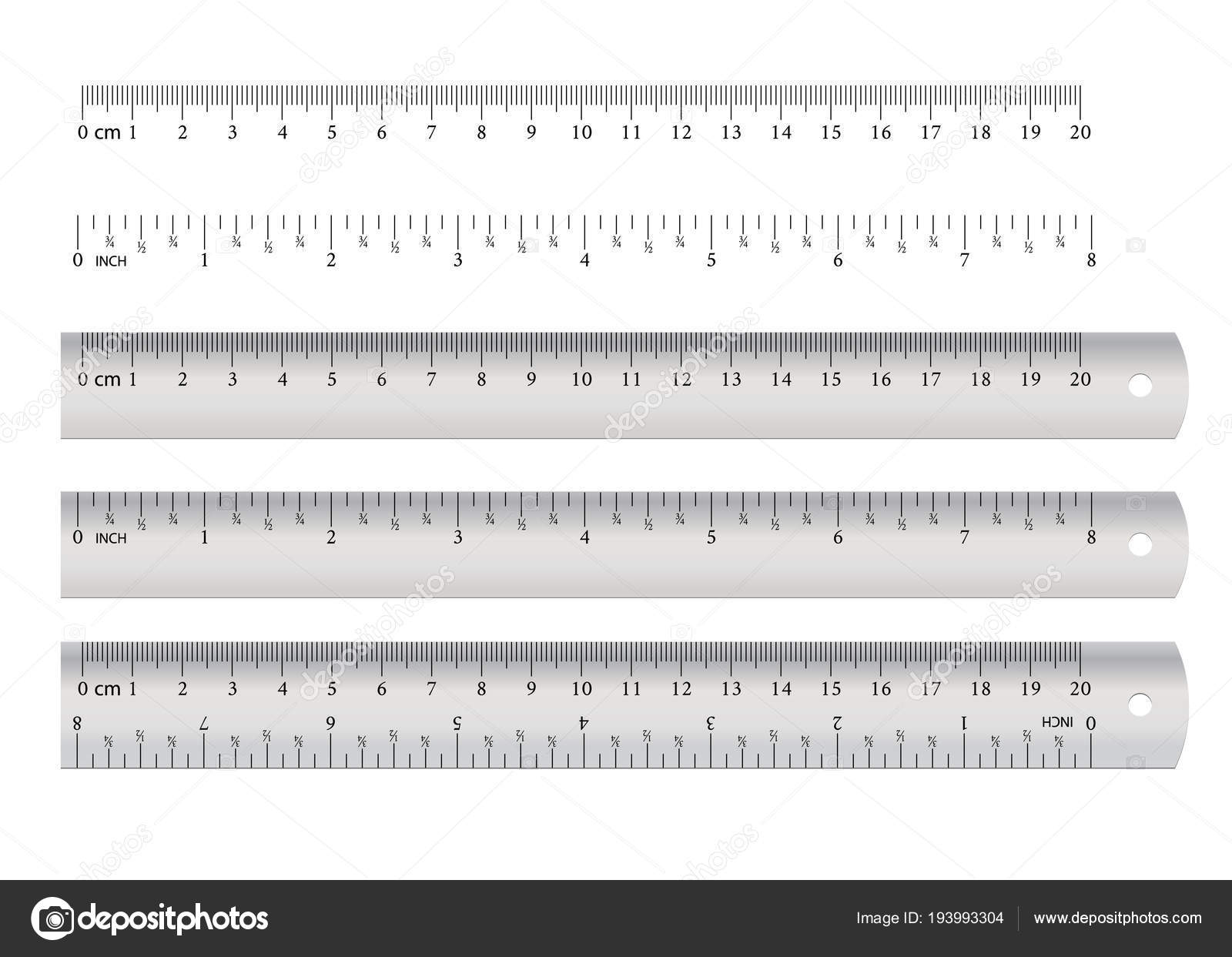 Metric Imperial Rulers. Centimeter And Inch. Measure Tools Equipment