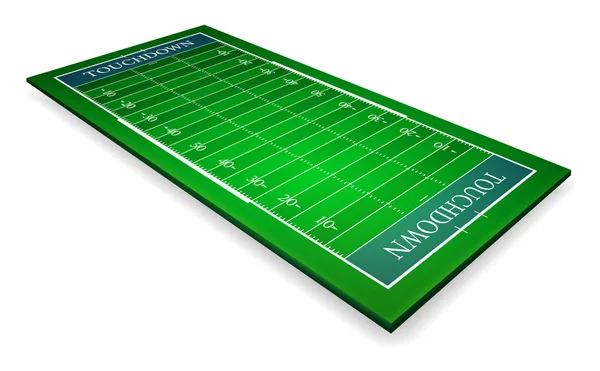 Ilustración detallada de un campo de fútbol americano con perspectiva, vector eps10 — Vector de stock