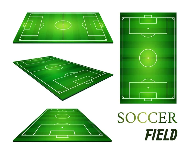 Vector ilustración de campo de fútbol, campo de fútbol — Vector de stock