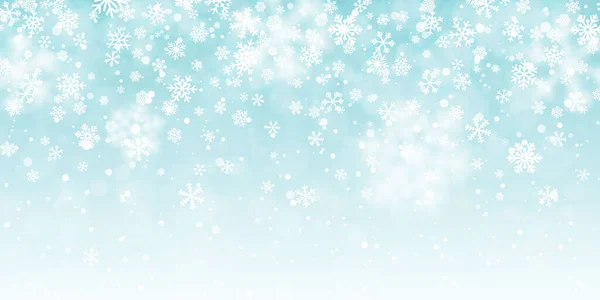 Weihnachtsschnee. Fallende Schneeflocken auf transparentem Hintergrund. Schneefall. Vektorillustration — Stockvektor