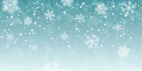 Julsnö. Fallande snöflingor på transparent bakgrund. Snöfall. Vektorillustration — Stock vektor