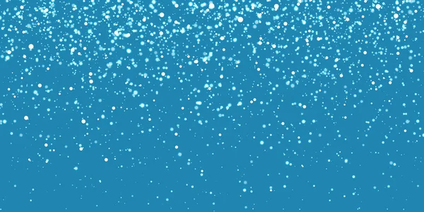 クリスマスの雪。青い背景に雪が降る。降雪だ。ベクターイラスト — ストックベクタ