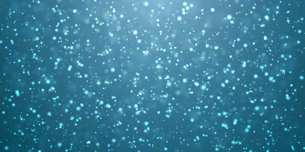Neige de Noël. Flocons de neige tombant sur fond bleu. Chute de neige. Illustration vectorielle — Image vectorielle