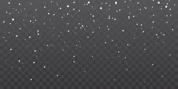 Різдвяний сніг. Падаючі сніжинки на прозорому тлі. Снігопад. Векторні ілюстрації — стоковий вектор