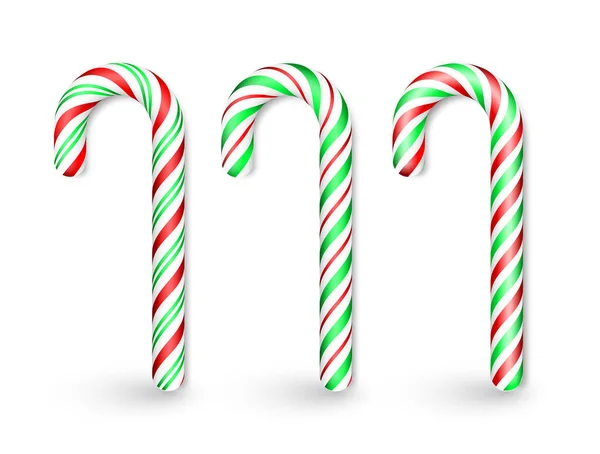 Weihnachten Zuckerrohr isoliert auf weißem Hintergrund. Vorlage für Weihnachts- oder Neujahrskarten. Vektorillustration — Stockvektor