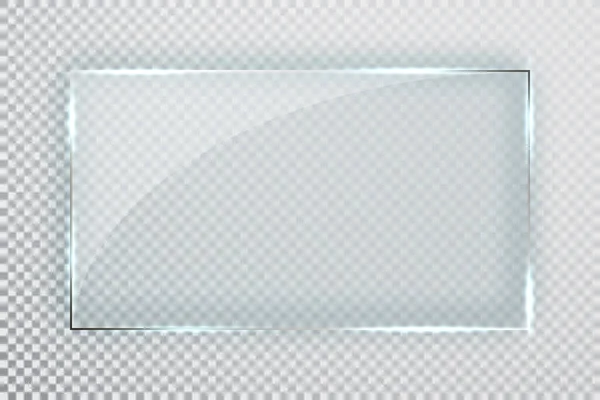 Plaques de verre réglées. Bannières en verre sur fond transparent. Verre plat. Illustration vectorielle — Image vectorielle