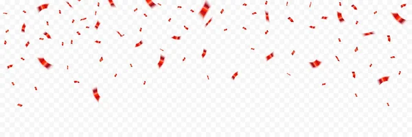 Czerwone konfetti. Uroczystości karnawałowe wstążki. Luksusowa karta okolicznościową. Ilustracja wektorowa — Wektor stockowy