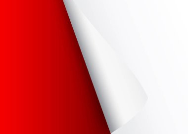 Kıvrılmış köşe ve gölge, şablon tasarımınızın beyaz kağıt A4 sayfa boş. Ayarlayın. Vektör çizim