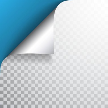 Kıvrımlı köşeli ve gölgeli kağıt sayfa. Tasarımın için şablon. Hazır ol. Vektör illüstrasyonu