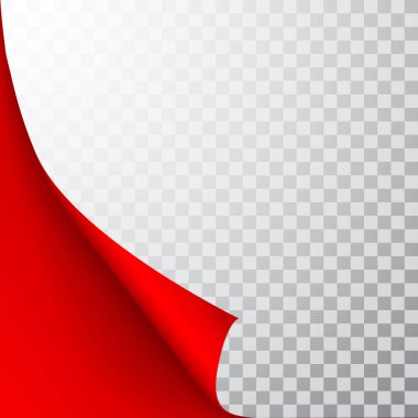 Kıvrımlı köşeli ve gölgeli kağıt sayfa. Tasarımın için şablon. Hazır ol. Vektör illüstrasyonu