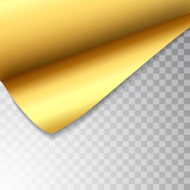 Kıvrımlı köşeli ve gölgeli kağıt sayfa. Tasarımın için şablon. Hazır ol. Vektör illüstrasyonu