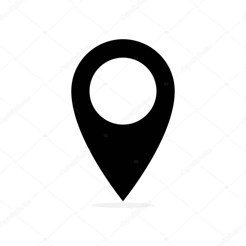 Map pointer icon in flat style. Navigator symbol isolated on white background. Vector illustration