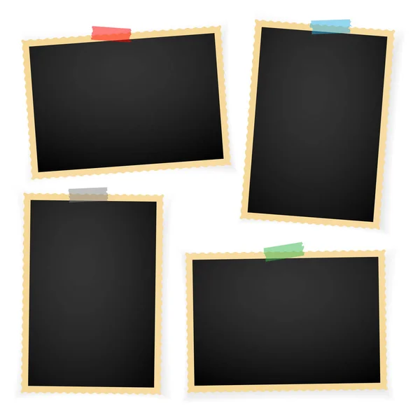 Retro foto frame met schaduwen. Vectorillustratie — Stockvector