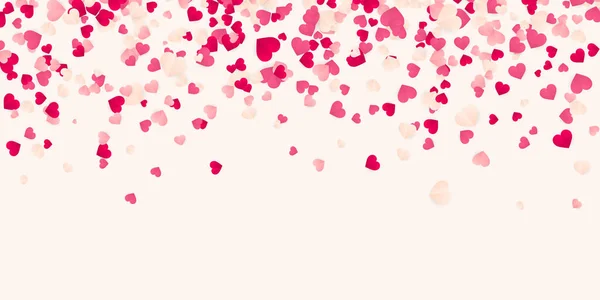 Счастливый День Святого Валентина Фон Бумажные Красные Розовые Белые Сердца — стоковый вектор