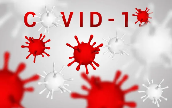 コロナウイルスCovid 2019 Nkov ウイルスユニットの3Dイラスト 世界大流行の概念 ベクターイラスト — ストックベクタ