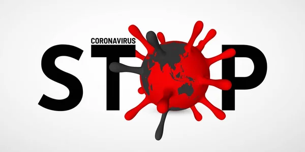 Зупинити Коронавірус Covid 2019 Nkov Ілюстрація Вірусного Блоку Всесвітня Пандемія — стоковий вектор