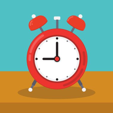 Çalar saat, düz tasarlamak vektör