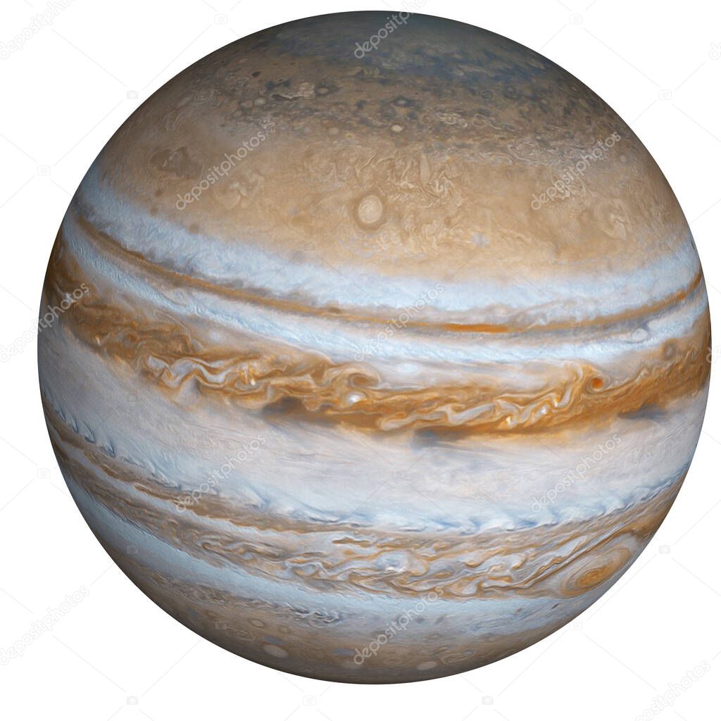 Planet Jupiter of solar system isolated. Elements of this image furnished by NASA.