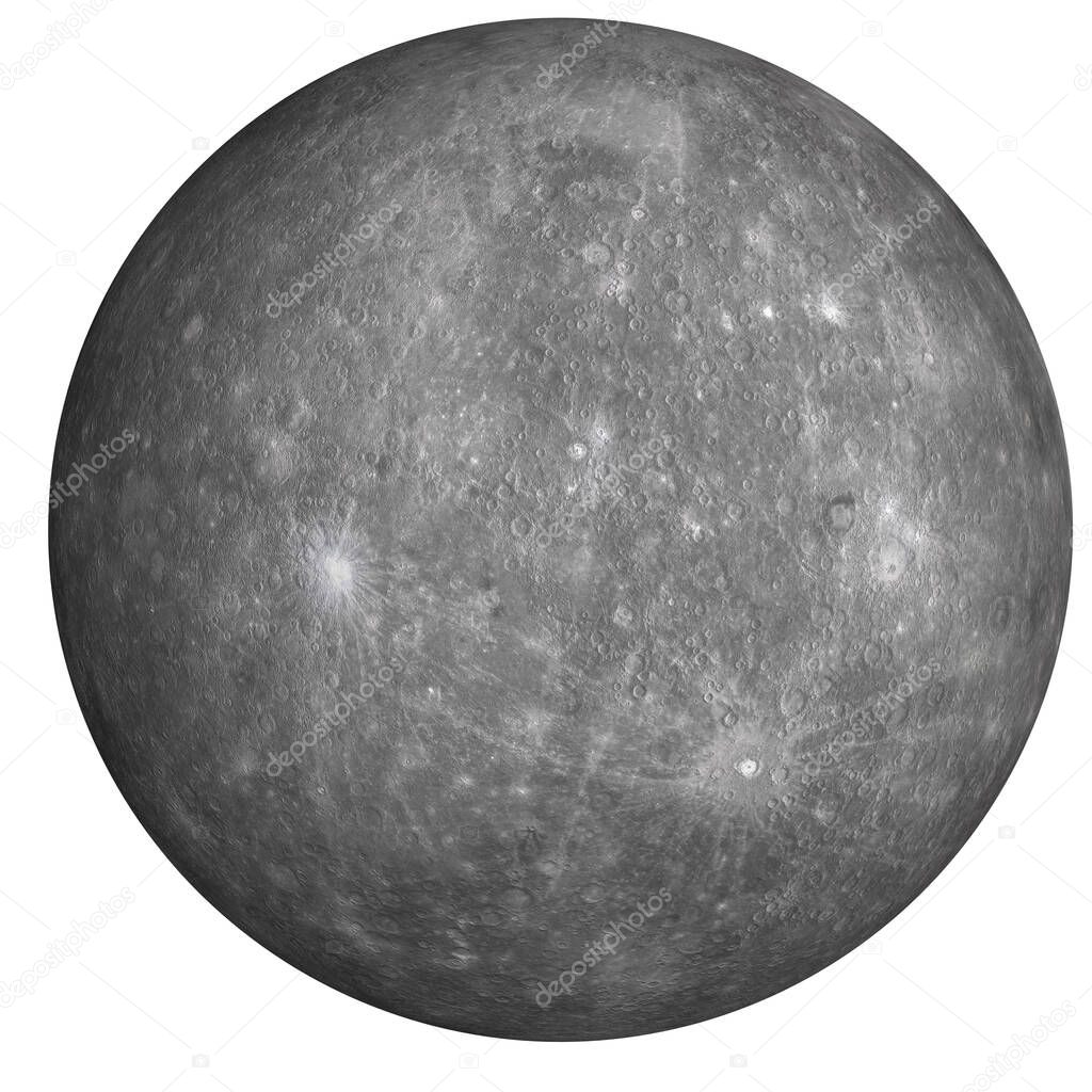 Planet Mercury of solar system isolated.