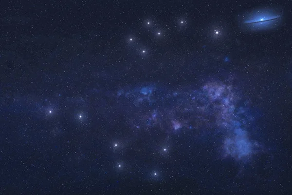 Ursa major ve Ursa Minor takımyıldızları kutup yıldızıyla birlikte uzayda