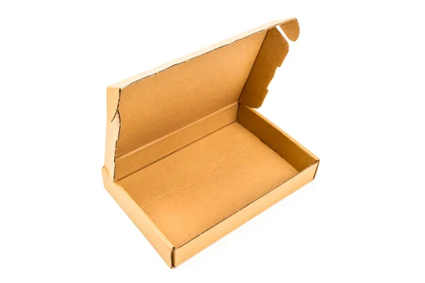 Opened rectangular cardboard box — Stock Photo, Image