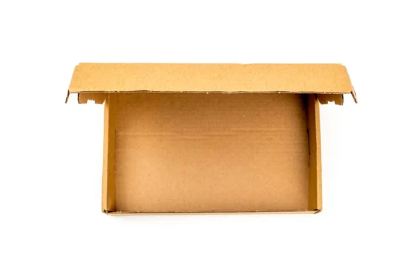 Caja de cartón rectangular abierta — Foto de Stock