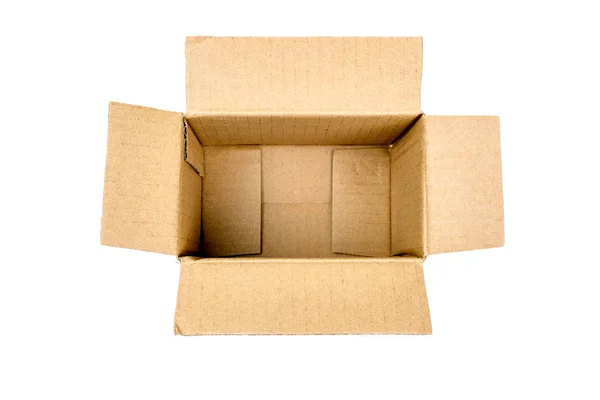 Opened rectangular cardboard box — Stock Photo, Image