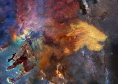 A colourful star forming region somewhere in deep space near pillars of creation