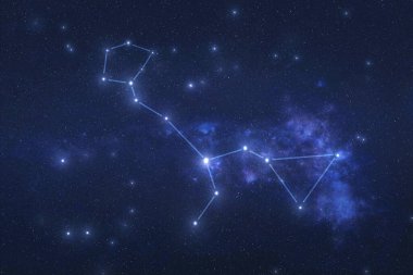 Cetus Takımyıldızı dış uzayda. Bu resmin elementleri takımyıldız çizgilerine sahip balina takımyıldızı Nasa tarafından desteklenmiştir. 