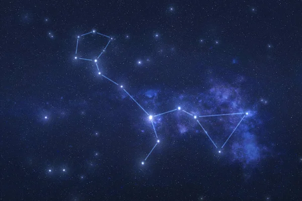 Cetus Takımyıldızı dış uzayda. Bu resmin elementleri takımyıldız çizgilerine sahip balina takımyıldızı Nasa tarafından desteklenmiştir. 