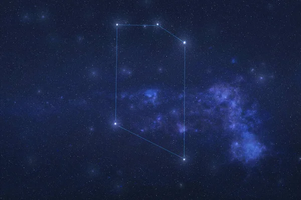 Αστερισμός Μικροσκοπίου Στο Διάστημα Αστέρια Αστερισμών Μικροσκοπίου Γραμμές Αστερισμών Στοιχεία — Φωτογραφία Αρχείου