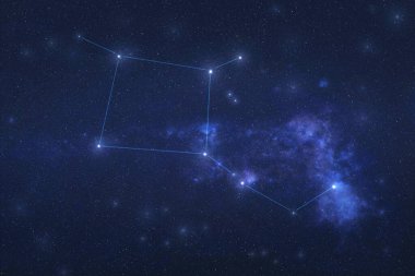 Pegasus Takımyıldızı dış uzayda. Takımyıldızı çizgileri olan Pegas takımyıldızı. Bu görüntünün elementleri NASA tarafından döşendi.