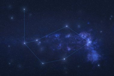 Pavo Takımyıldızı dış uzayda. Gece gökyüzündeki Tavuskuşu takımyıldızı. Bu görüntünün elementleri NASA tarafından döşendi.