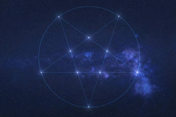 Estrella pentáculo Constelación en el espacio exterior . — Foto de Stock