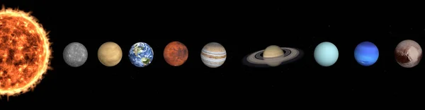Planety Sluneční Soustavy Vesmíru Merkur Venuše Země Mars Jupiter Saturn — Stock fotografie