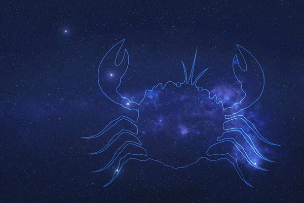 Cancer Constellation Étoiles Dans Espace Avec Forme Cancer Dans Les — Photo