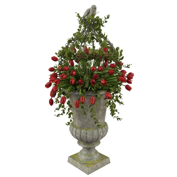 Красные тюльпаны в вазе — стоковое фото