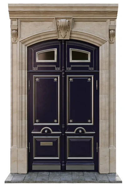 Вход классические двери — стоковое фото