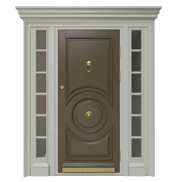 Classic Entrance Doors Houses Mansions Decoration Entrance Group Brass Gold — Stock Photo, Image