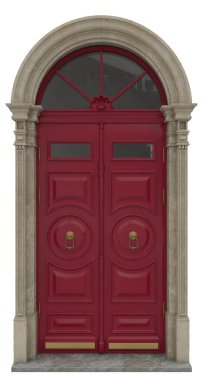 Pirinç ve altınla donatılmış giriş grubu için klasik giriş kapıları ve malikaneler.