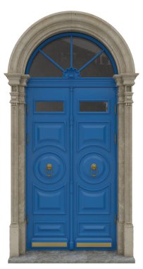 Pirinç ve altınla donatılmış giriş grubu için klasik giriş kapıları ve malikaneler.