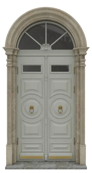 Klassische Eingangstüren Für Häuser Und Villen Als Dekoration Der Eingangsgruppe — Stockfoto